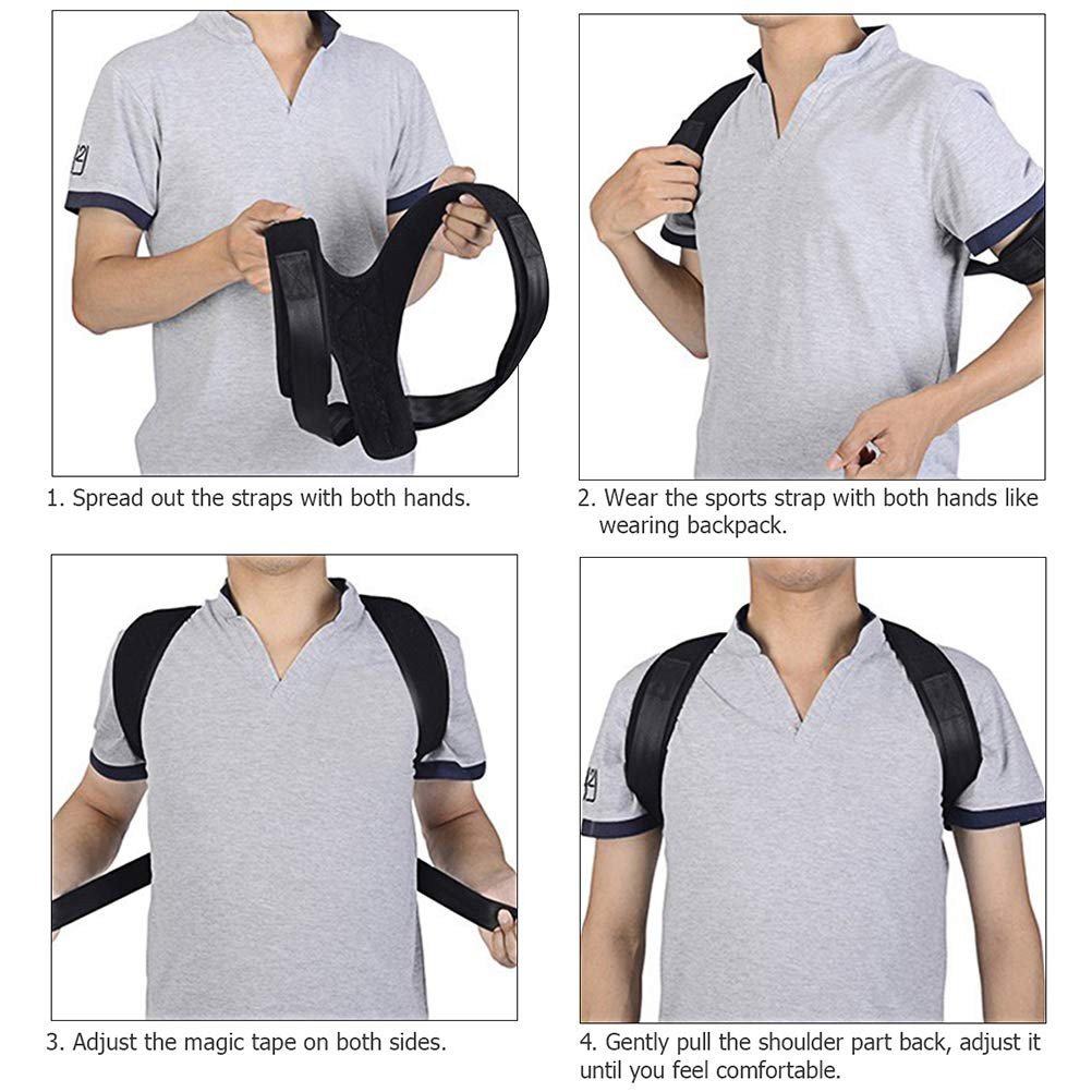 YogaManLab® Posture Corrector Belt - Back Pain, Hips Pain, Sciatica Pain - Corrects Hump Back
