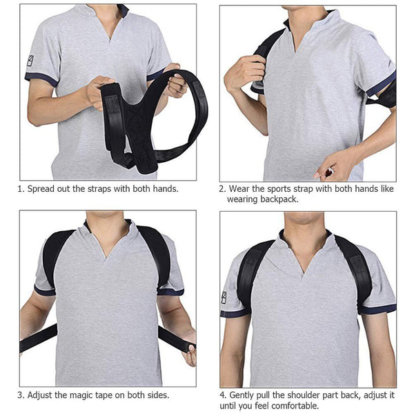 YogaManLab® Posture Corrector Belt - Back Pain, Hips Pain, Sciatica Pain - Corrects Hump Back