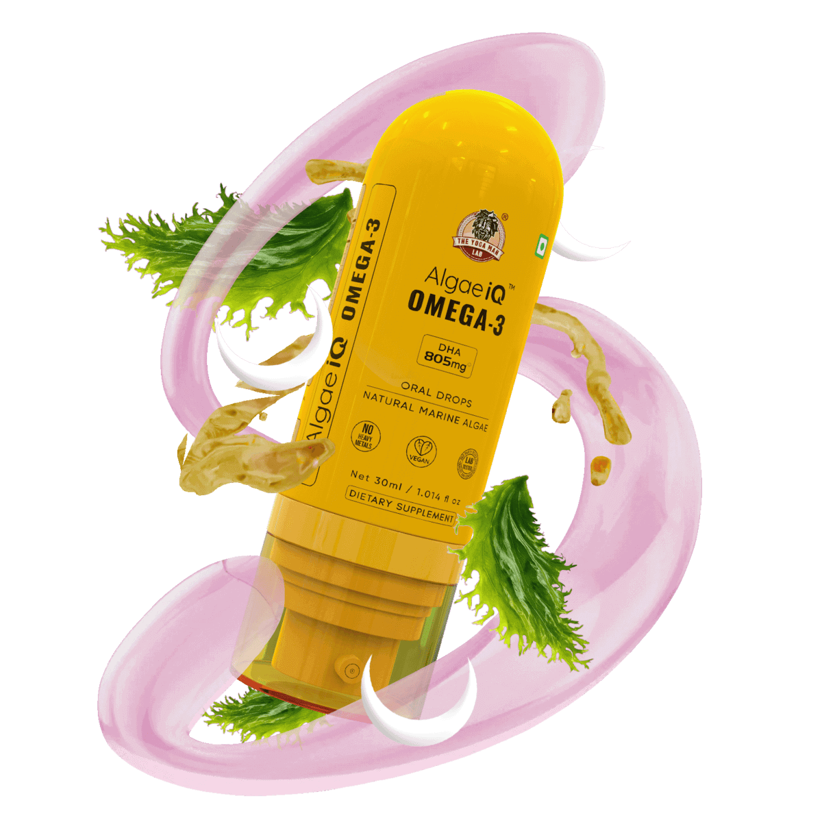 YogaManLab® AlgaeIQ Omega-3 with 800mg DHA | TEST