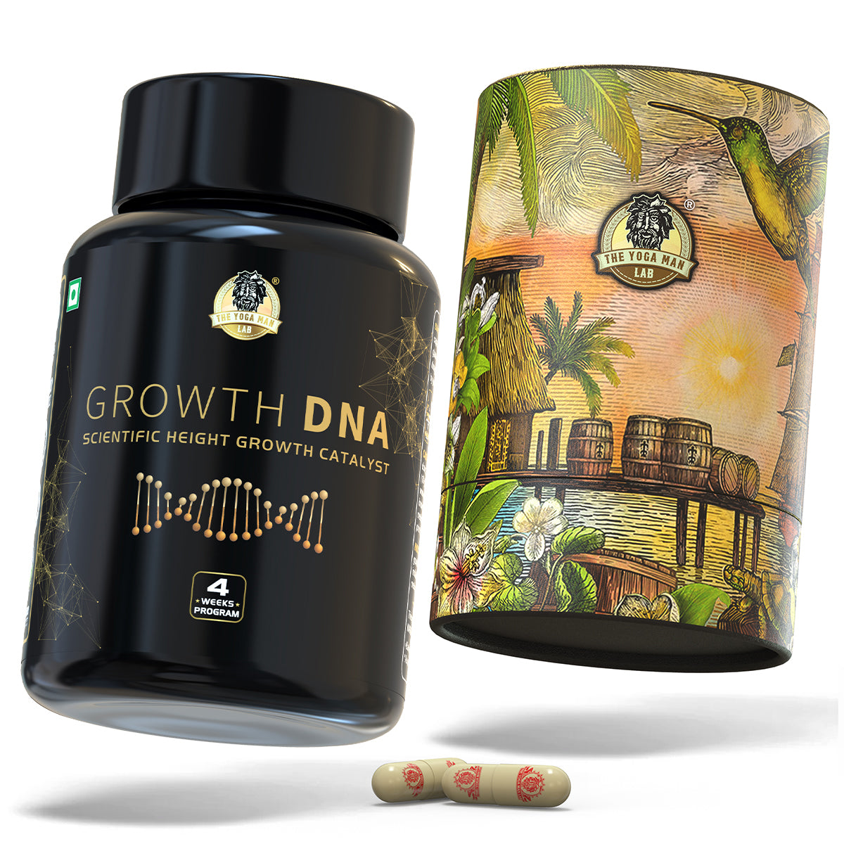 YogaManLab® Growth DNA - Ayurvedic Height Increaser Program | Growth Plate Activator | Guaranteed Results Formula | 100% Natural Main image