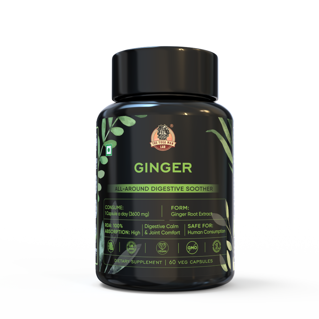GINGER (Bioactive 20% Gingerol) 550 mg, Standardized for Digestive Health, Immunity, Metabolic Profile, Immunity Support, NON-GMO, Gluten Free Main image