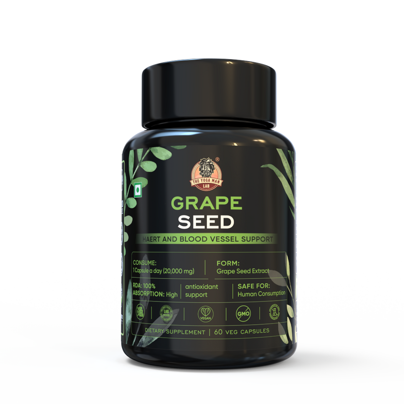 Grape Seed Extract 500Mg Antioxidant Supplement - Healthy Cholesterol Level, Boost Immunity, Promote Healthy Hair And Skin, NON-GMO, Gluten Free