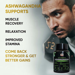 YogaManLab® Ashwagandha Tablets - 100% Lab Certified | Xtra Energy Booster & Stress Reliever - 30 Tablets