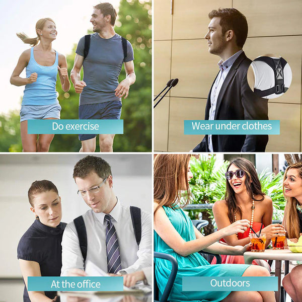 YogaManLab® Posture Corrector Belt - Back Pain, Hips Pain, Sciatica Pain - Corrects Hump Back