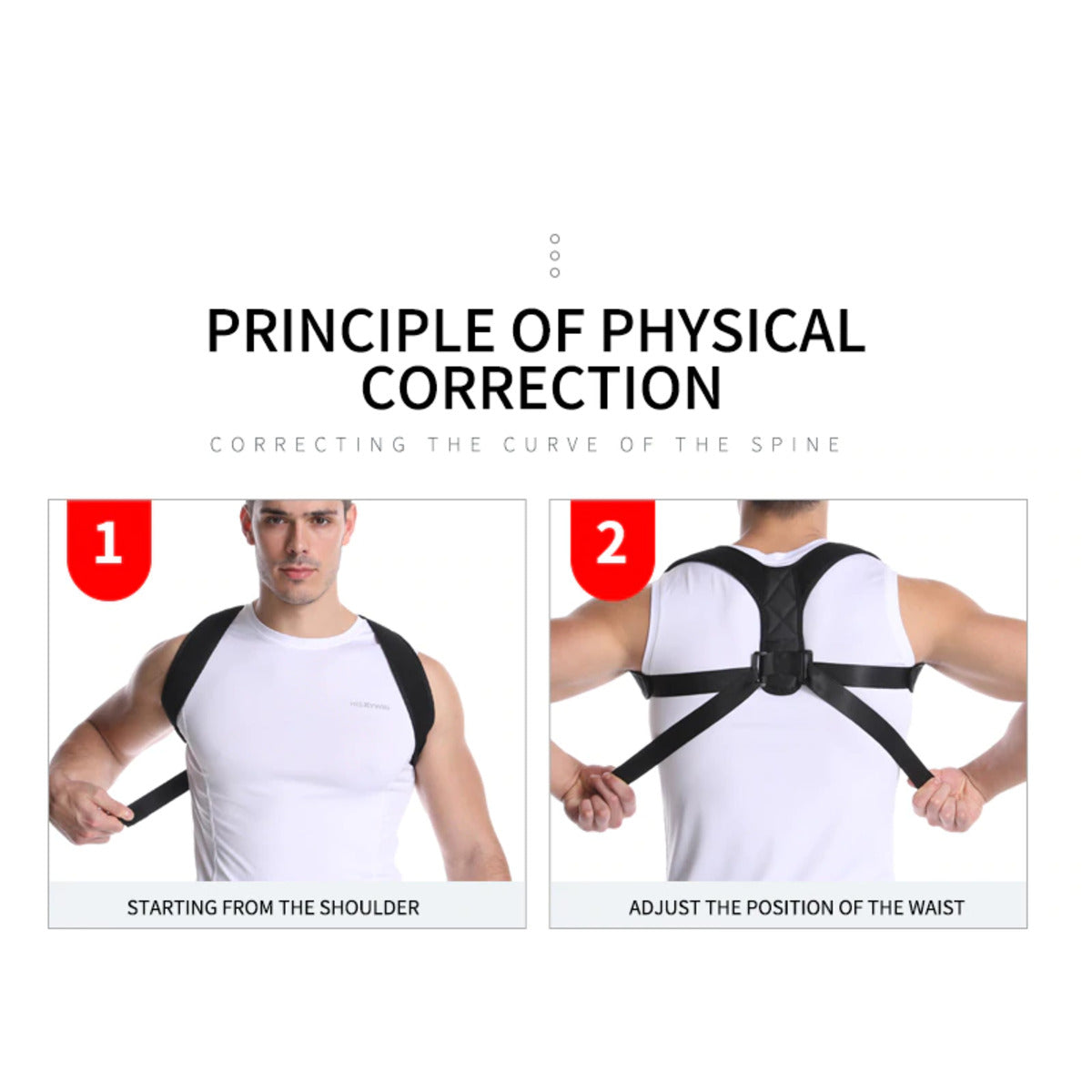 YogaManLab® Posture Corrector Belt - Back Pain, Hips Pain, Sciatica Pain - Corrects Hump Back