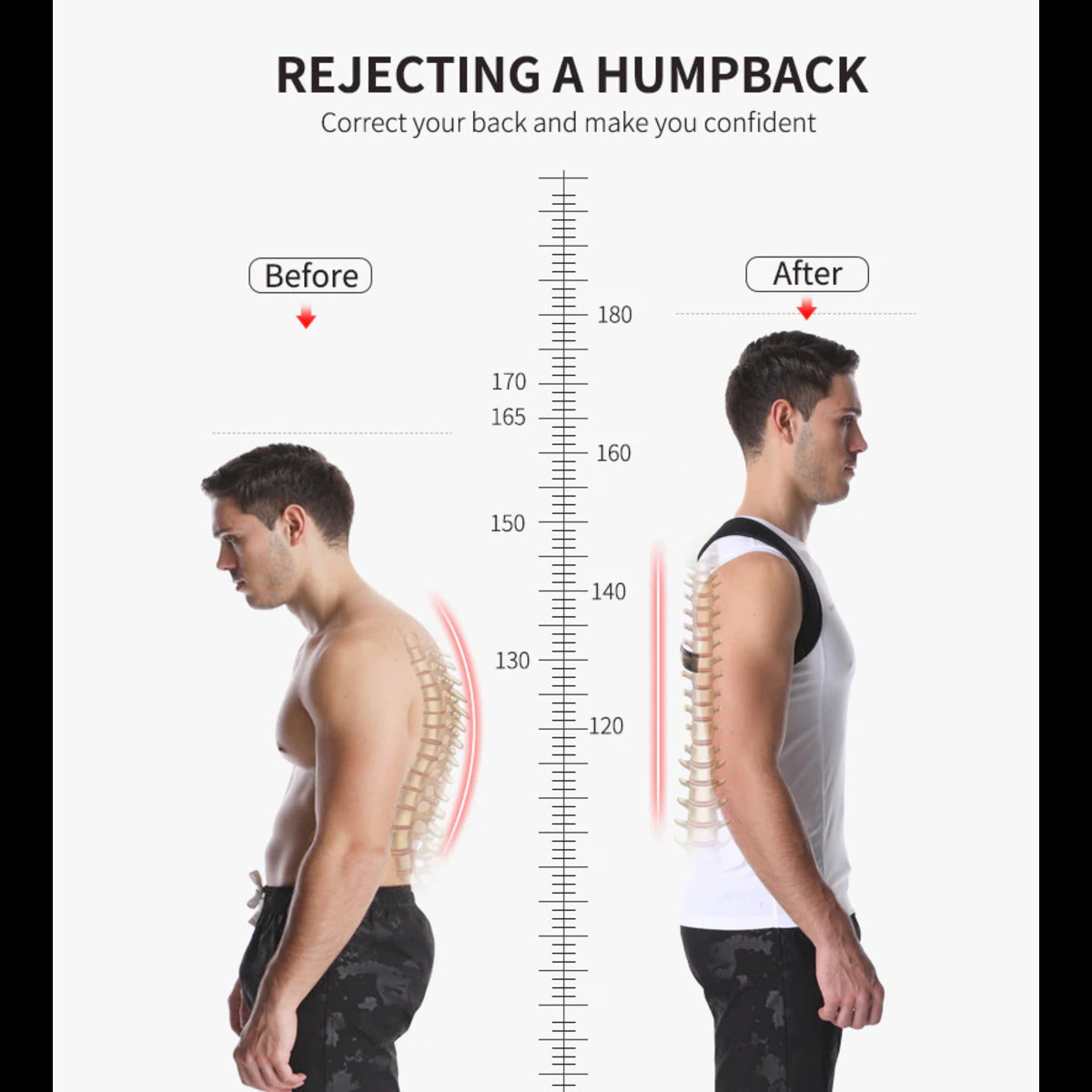 YogaManLab® Posture Corrector Belt - Back Pain, Hips Pain, Sciatica Pain - Corrects Hump Back Main image