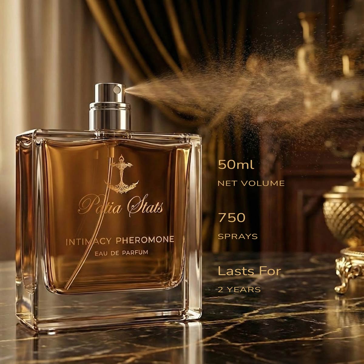 Patia Stats® Intimacy Pheromones Perfume | Attraction DNA Infused Formula | Eau De Parfum 50ml