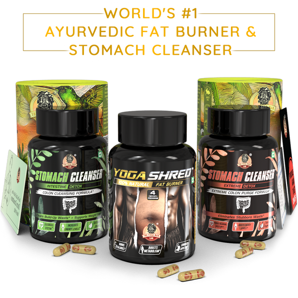 YogaManLab® STOMACH CLEANSER - Probiotic Detox & Flatter Belly Ayurvedic Supplement | 14-Days Program To Remove Constipation & Toxins | 100% Natural with Probiotics