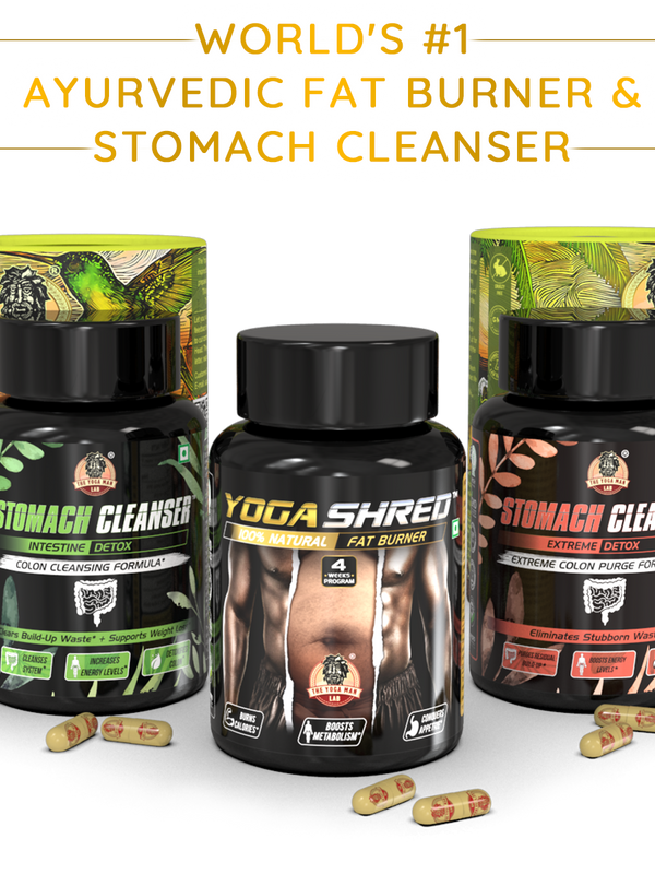 YogaManLab® STOMACH CLEANSER - Probiotic Detox & Flatter Belly Ayurvedic Supplement | 14-Days Program To Remove Constipation & Toxins | 100% Natural with Probiotics