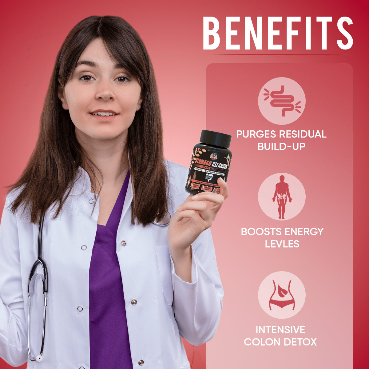 YogaManLab® STOMACH CLEANSER- Extreme Detox Ayurvedic Supplement | For People With Delayed Motion & Hard Stool | 100% Natural Secondary image