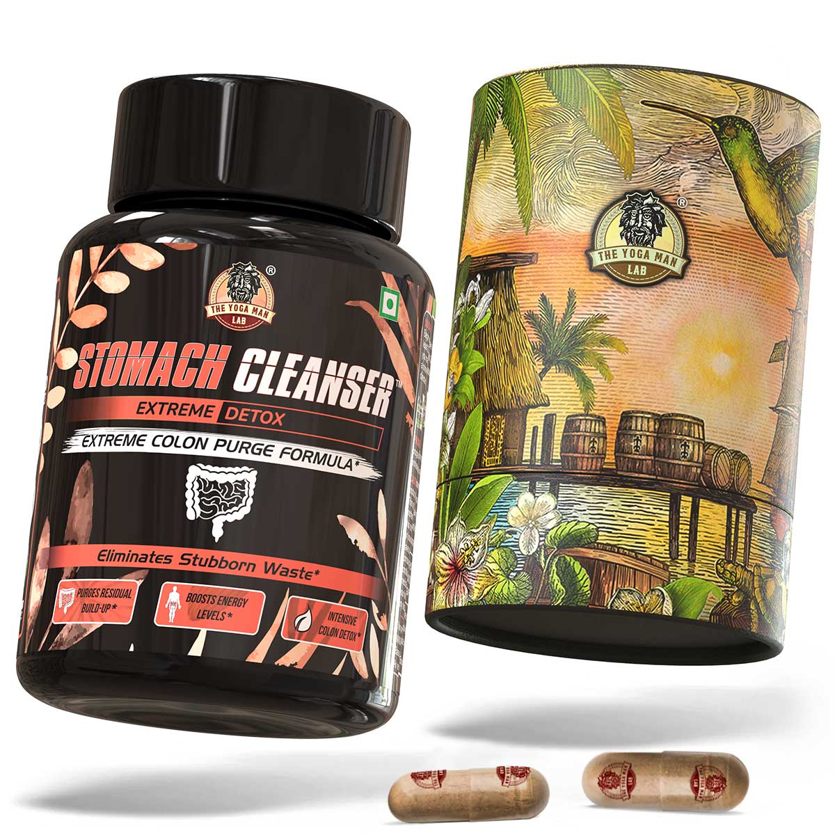 YogaManLab® STOMACH CLEANSER- Extreme Detox Ayurvedic Supplement | For People With Delayed Motion & Hard Stool | 100% Natural Main image