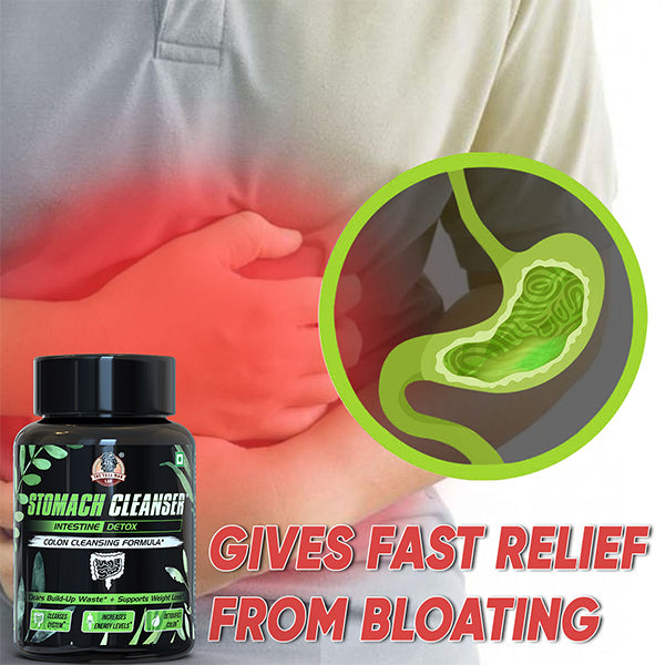 YogaManLab® STOMACH CLEANSER- Intestine Detox Ayurvedic Supplement | 14-Days Detox Program To Remove Constipation & Toxins | 100% Natural with Probiotics