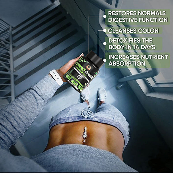 YogaManLab® STOMACH CLEANSER- Intestine Detox Ayurvedic Supplement | 14-Days Detox Program To Remove Constipation & Toxins | 100% Natural with Probiotics