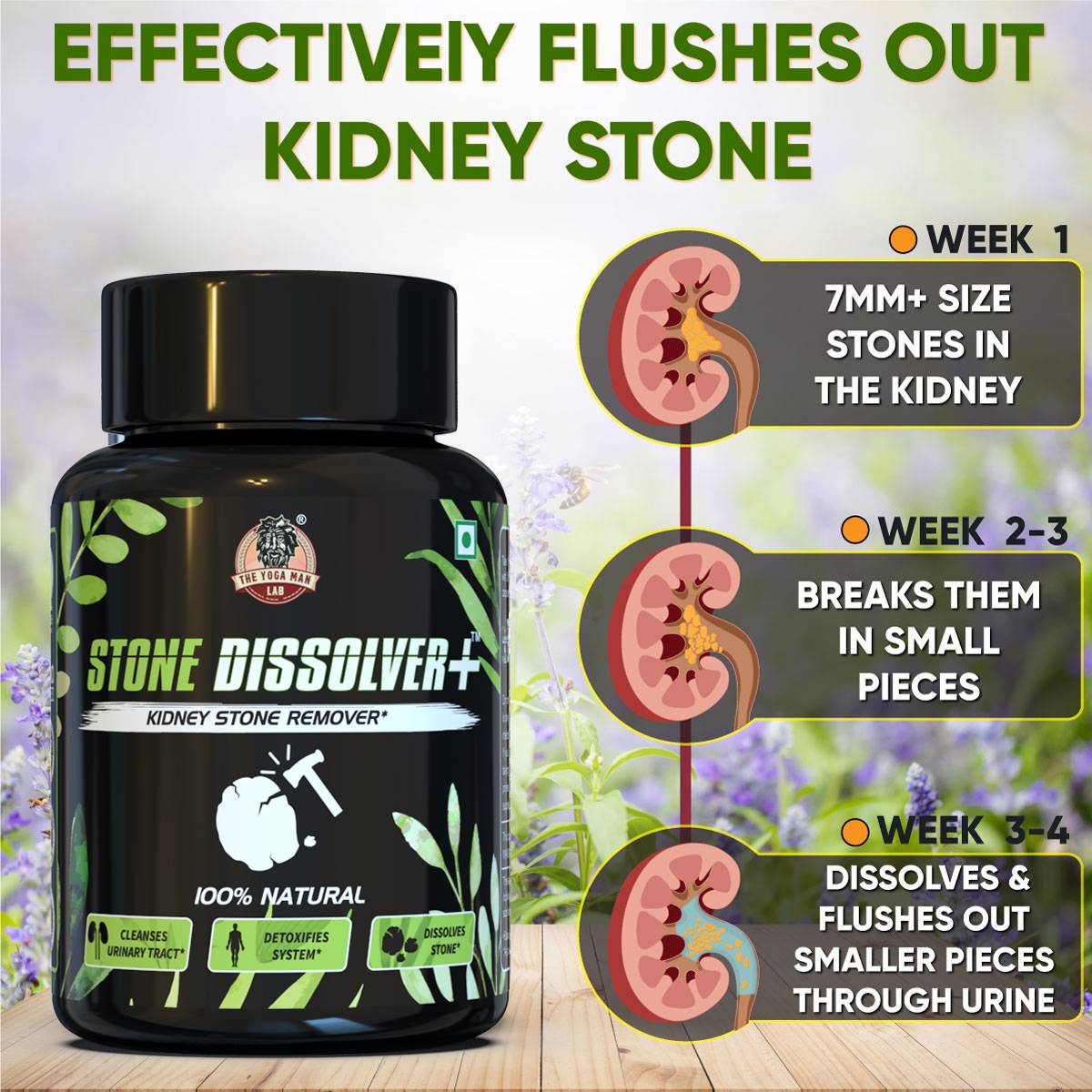YogaManLab® STONE DISSOLVER+ - Stone Remover Ayurvedic Supplement | 100% Natural & Plant Based