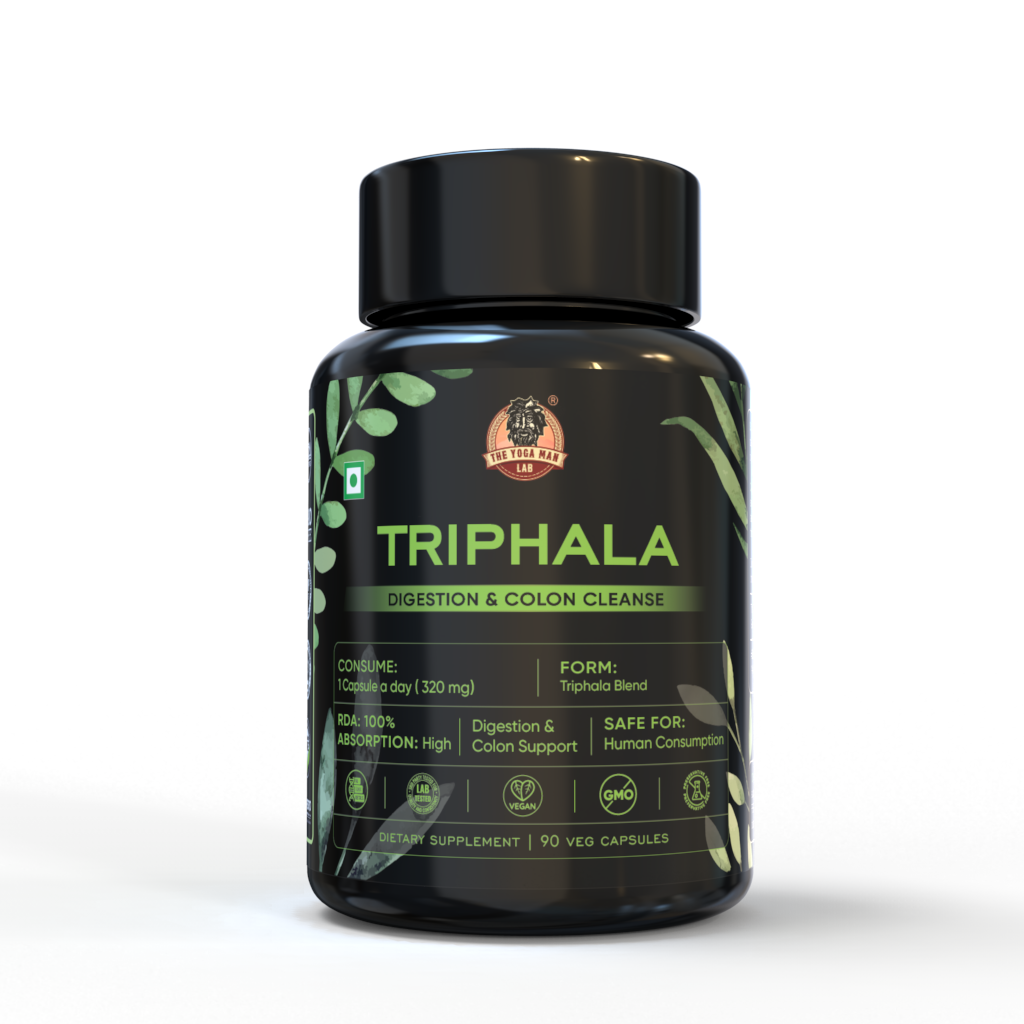 Triphala 500mg - 100% Ayurvedic Formula Improves Digestion, Promotes Gut Health & Relives Constipation - Excellent For Eye & Hair Issues, Non-GMO, Gluten Free Main image