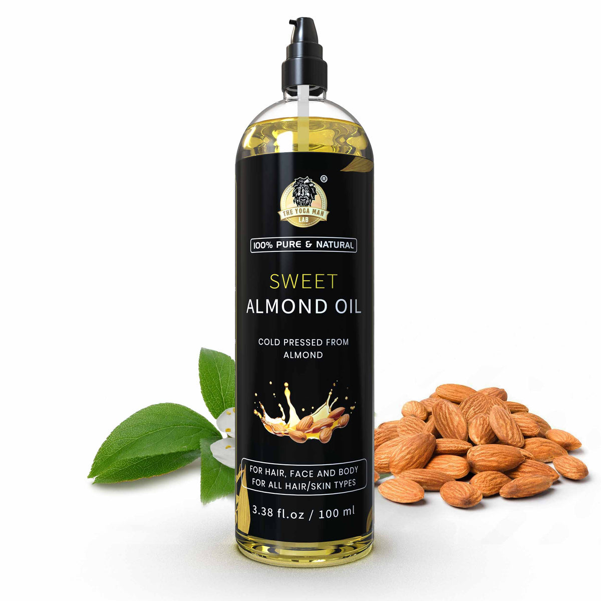 YogaManLab® Sweet Almond Oil – Cold Pressed Main image