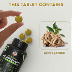YogaManLab® Ashwagandha Tablets – High in Withanolides 100%, Lab Certified, Pesticide Free - For Testo Boost & Stress Relief - 60 Tablets