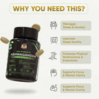 YogaManLab® Ashwagandha Tablets - 100% Lab Certified | Xtra Energy Booster & Stress Reliever - 30 Tablets