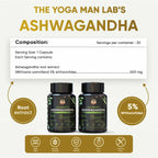 YogaManLab® Ashwagandha Tablets - 100% Lab Certified | Xtra Energy Booster & Stress Reliever - 30 Tablets