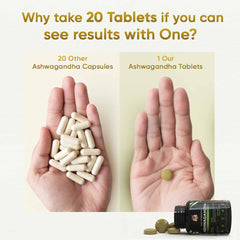 YogaManLab® Ashwagandha Tablets - 100% Lab Certified | Xtra Energy Booster & Stress Reliever - 30 Tablets