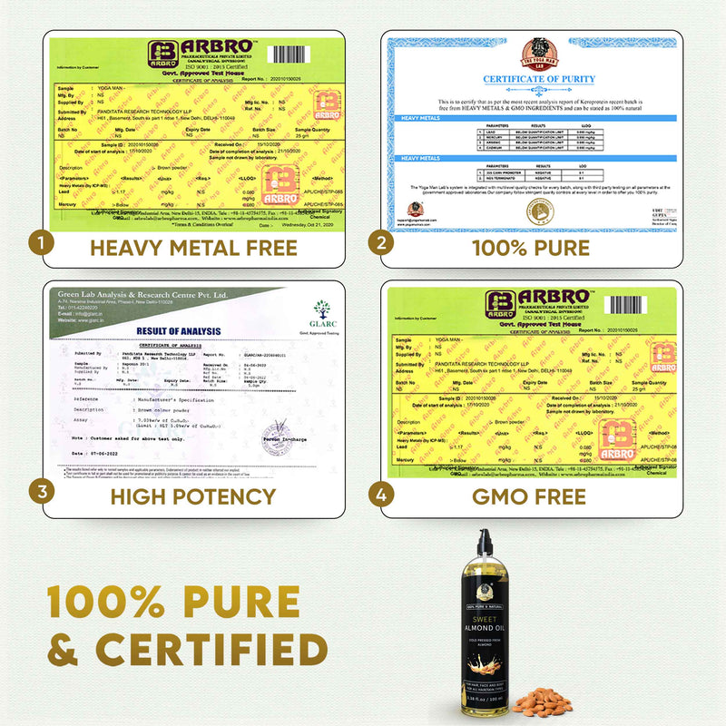 YogaManLab® Sweet Almond Oil – Cold Pressed