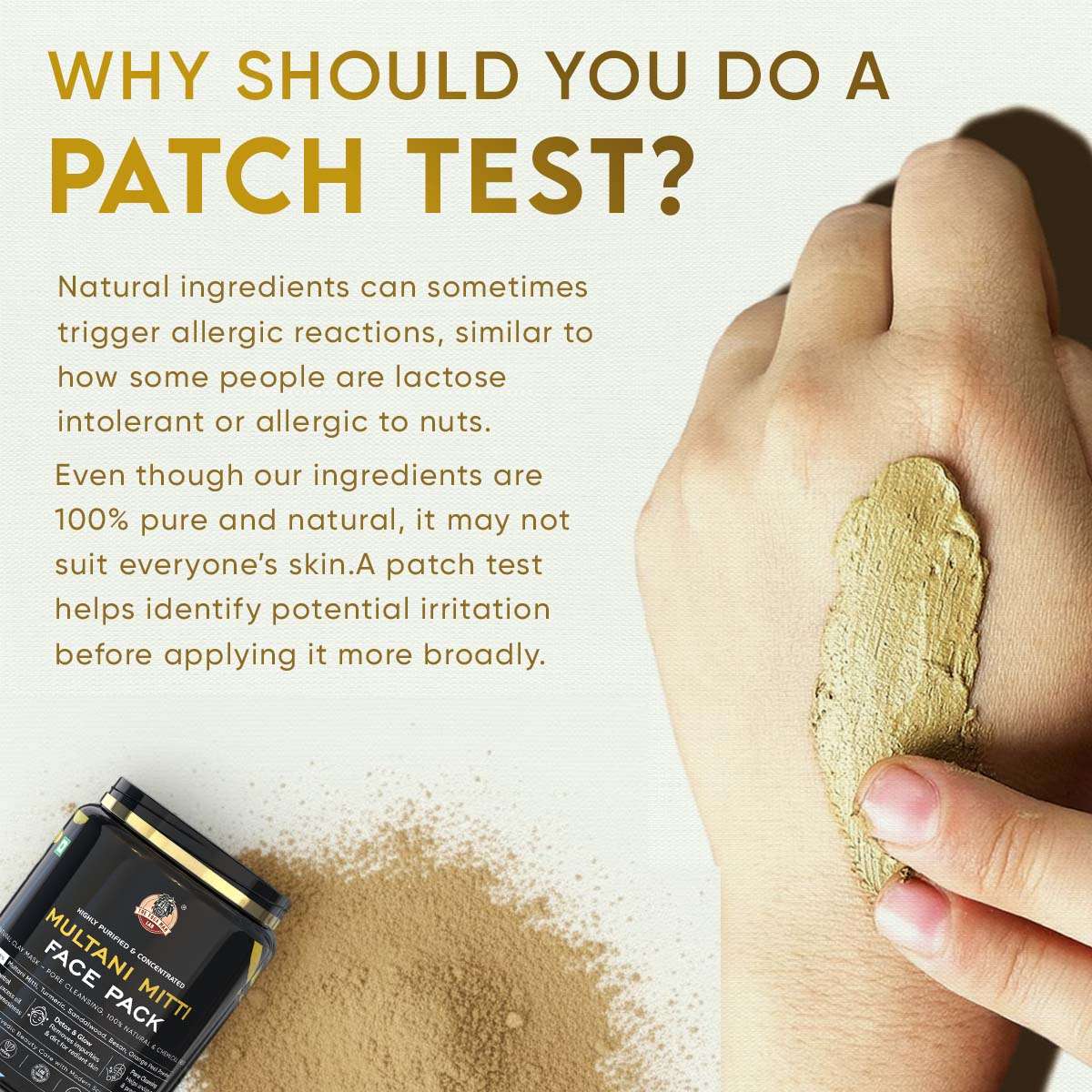 YogaManLab® Multani Mitti Glow Face Pack – For Deep Pore Cleansing, Acne Defense & Tan Removal (With Chandan, Turmeric & Orange Peel)