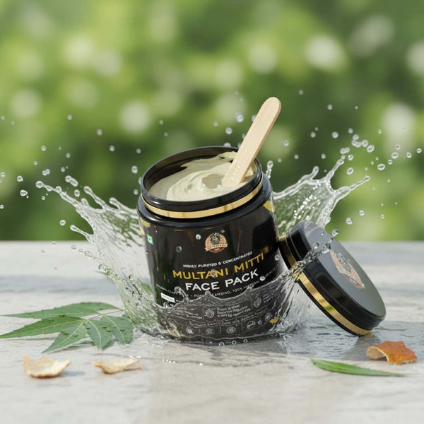 YogaManLab® Multani Mitti Glow Face Pack – For Deep Pore Cleansing, Acne Defense & Tan Removal (With Chandan, Turmeric & Orange Peel)