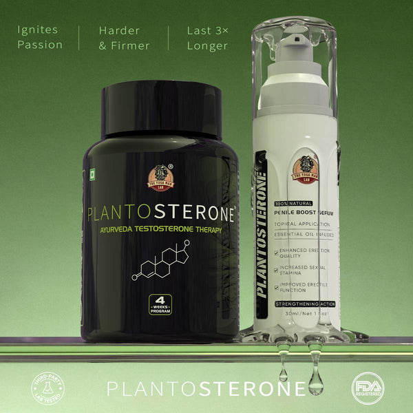 YogaManLab® PLANTOSTERONE - Men Libido & Timing Booster | Ayurvedic Capsules & Serum | Enhances Bedroom Performance | 100% Natural
