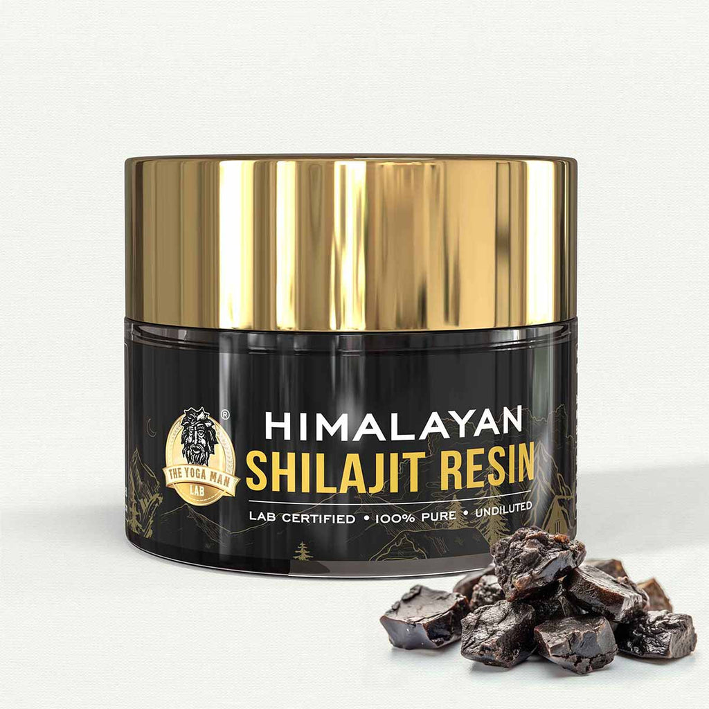 YogaManLab® Himalayan Shilajit Resin Gold | High Fulvic Acid & 87 Trace Minerals | Lab Certified, 100% Natural | 10gm Pack