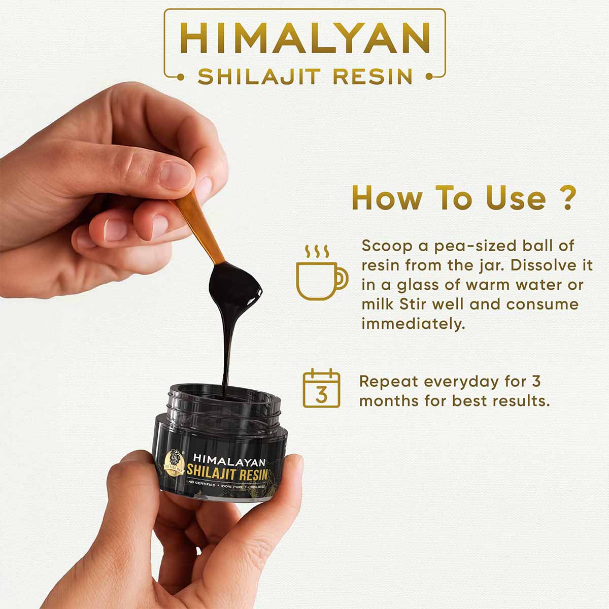YogaManLab® Himalayan Shilajit Resin Gold | High Fulvic Acid & 87 Trace Minerals | Lab Certified, 100% Natural | 10gm Pack
