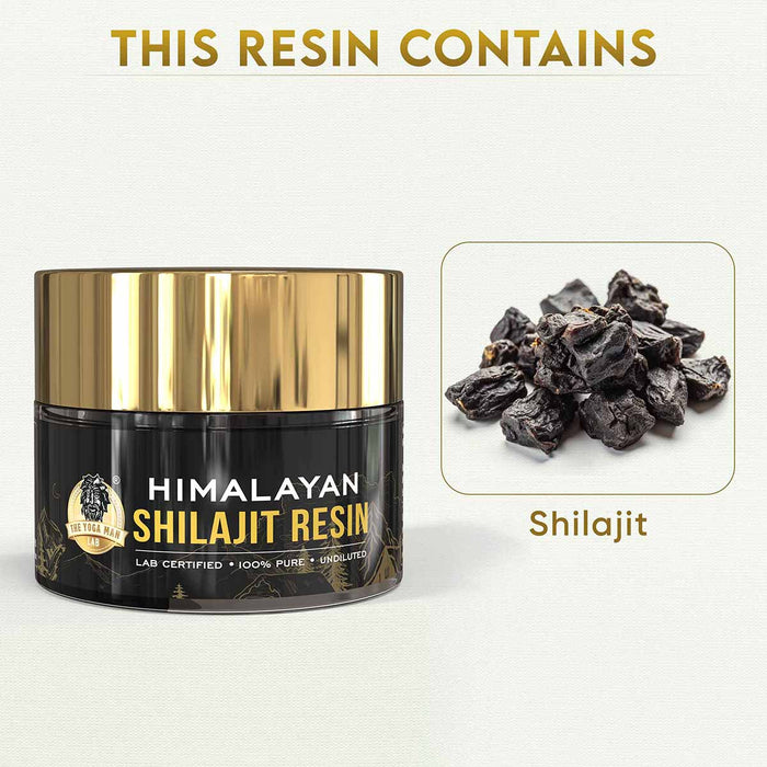 YogaManLab® Himalayan Shilajit Resin Gold Grade | High Fulvic Acid & 87 Trace Minerals | Lab Certified, 100% Natural | 20gm Pack