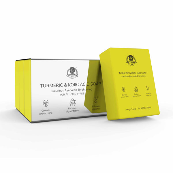 YogaManLab® Turmeric Kojic Herbal Soap – Gentle Skin Cleanser With Ayurvedic Ingredients – Pack of 3 Bars