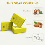 YogaManLab® Turmeric Kojic Herbal Soap – Gentle Skin Cleanser With Ayurvedic Ingredients – Pack of 3 Bars