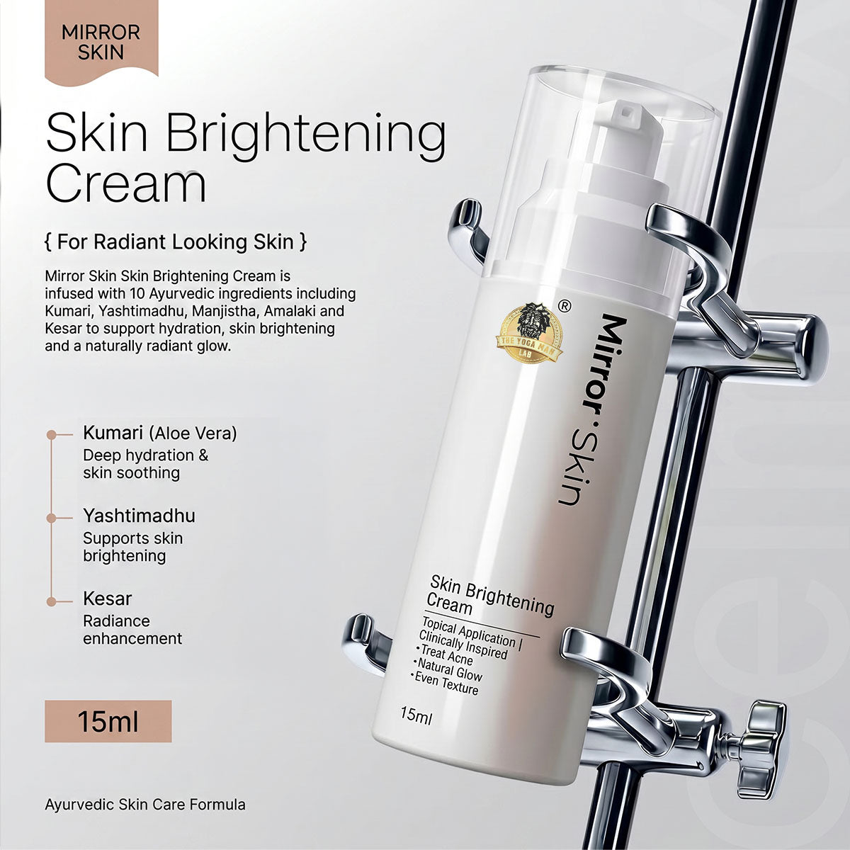 YogaManLab® Mirror Skin Serum | Dark Spots, Acne Marks & Pigmentation | Glass Skin Glow | 15ml