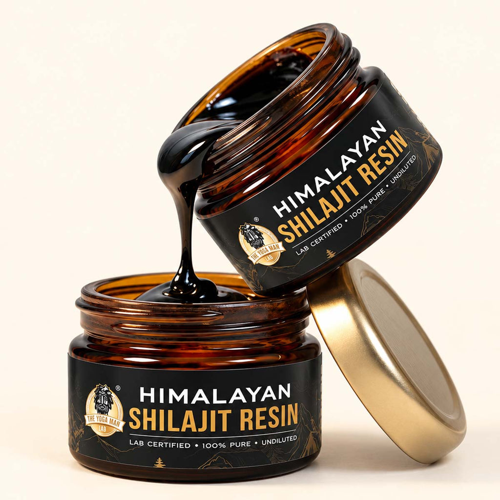YogaManLab® Himalayan Shilajit Resin Gold | High Fulvic Acid & 87 Trace Minerals | Lab Certified, 100% Natural | 10gm Pack