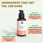 YogaManLab® 10% Pure Vitamin-C & 0.5% Ferulic Acid Face Serum | Brightens Dull Skin, Evens Tone