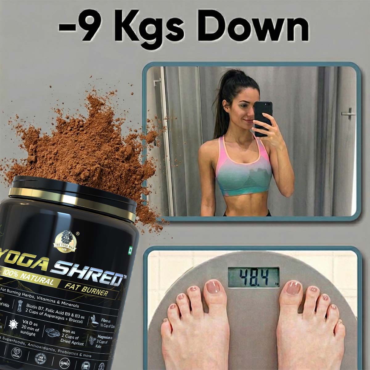 YogaManLab® YOGA SHRED - Burn Fat At-Home Ayurvedic Supplement Powder(Women) | Helps in Weight Loss & Boosting Energy | Ayurvedic & 100% Natural Secondary image