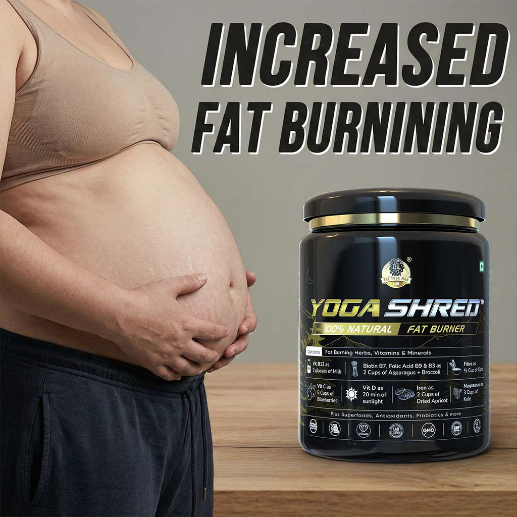 YogaManLab® YOGA SHRED - Burn Fat At-Home Ayurvedic Supplement Powder(Women) | Helps in Weight Loss & Boosting Energy | Ayurvedic & 100% Natural