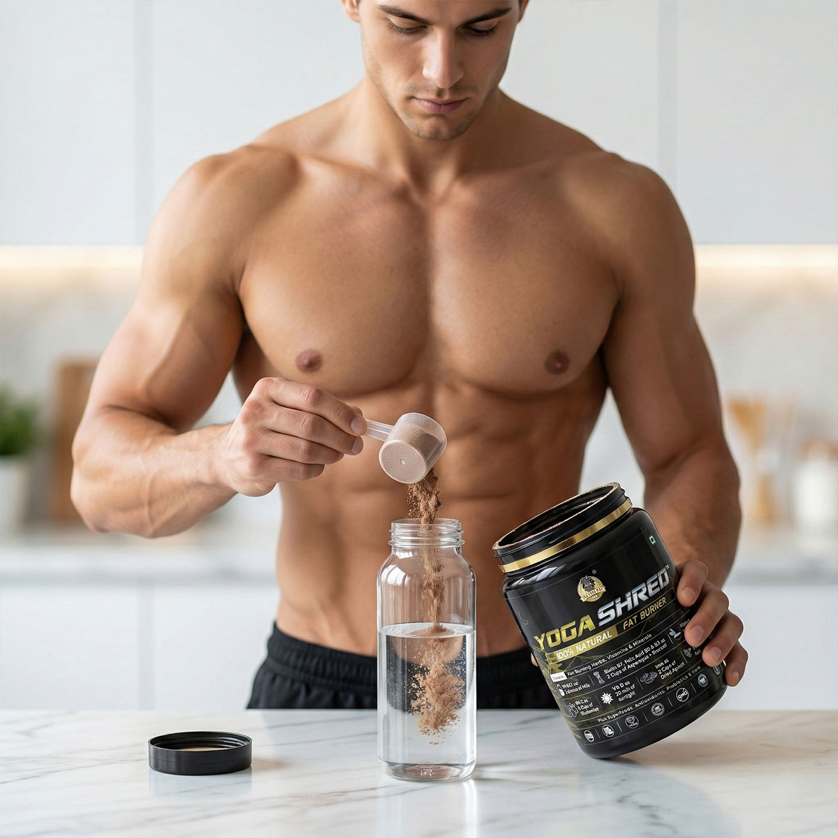 YogaManLab® YOGA SHRED - Burn Fat At-Home Ayurvedic Supplement Powder(Men) | Helps in Weight Loss & Boosting Energy | Ayurvedic & 100% Natural Secondary image