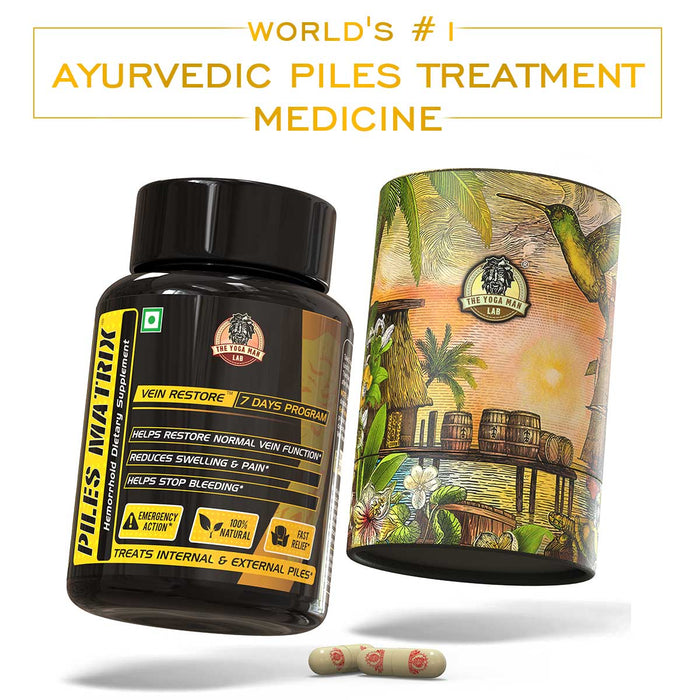 YogaManLab® PILES MATRIX Vein Restore Ayurvedic Medicine | Stops Bleeding, Relieves Pain & Itching | 100% Natural