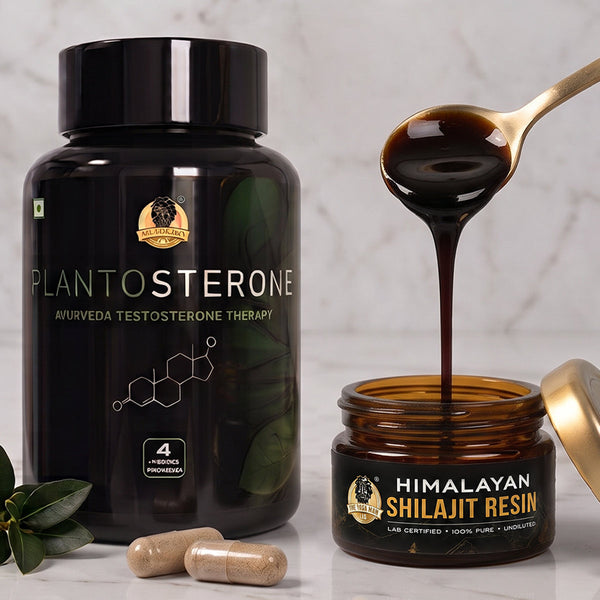 YogaManLab® PLANTOSTERONE - पुरुषों के लिए कामेच्छा और टाइमिंग बूस्टर | आयुर्वेदिक कैप्सूल और सीरम | बेडरूम परफॉरमेंस बढ़ाएं | 100% प्राकृतिक (hindi)