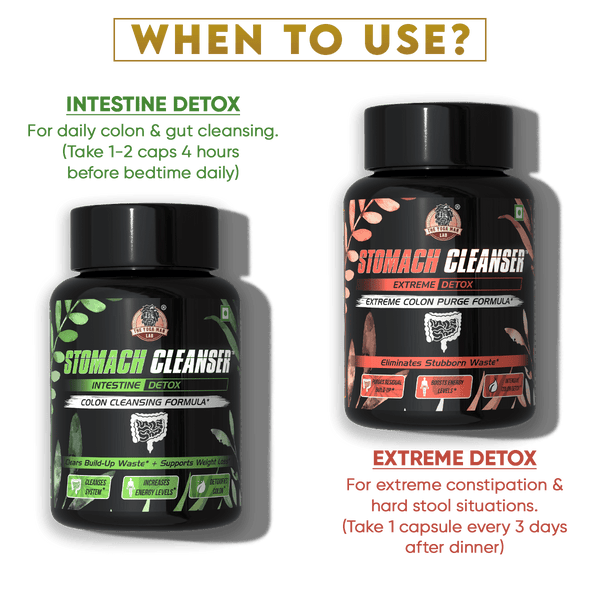 YogaManLab® STOMACH CLEANSER- Intestine Detox Ayurvedic Supplement | 14-Days Detox Program To Remove Constipation & Toxins | 100% Natural with Probiotics