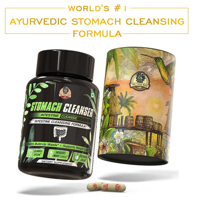 YogaManLab® Stomach Cleanser & Detox Capsules - Constipation Relief | 14-Days Detox Program To Remove Constipation & Toxins | 100% Natural with Probiotics