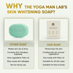 YogaManLab® Glutathione Skin Whitening Kojic Acid Soap | Makes Skin Bright & Glowing