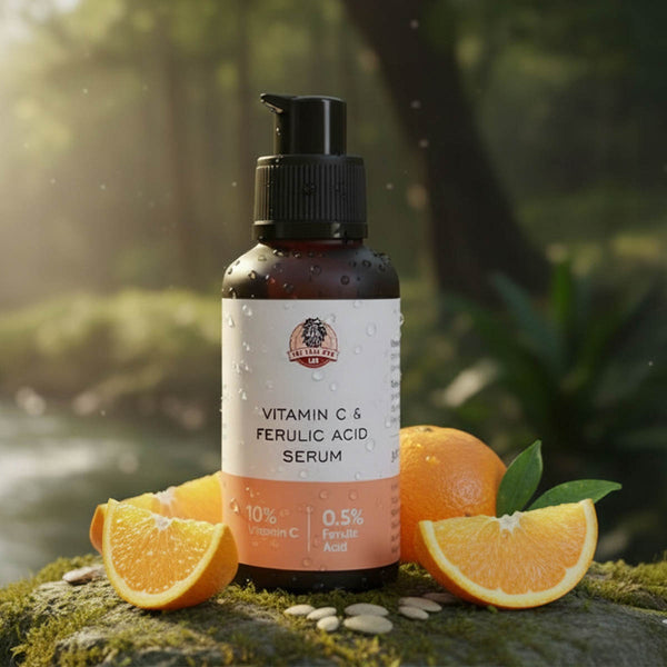 YogaManLab® 10% Pure Vitamin-C & 0.5% Ferulic Acid Face Serum | Brightens Dull Skin, Evens Tone
