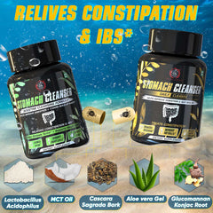 STOMACH CLEANSER KIT- Intestine Detox + Daily Fiber Cleanse (2 Ayurvedic Supplements) | Probiotic Soluble Fiber Combo For Instant Colon Detox & Daily Bowel Movement | 100% Natural Health Care > Gut Health > Colon Detox > Supplement > Ayurvedic Constipation, IBS & Bowel Treatment The Yoga Man Lab   