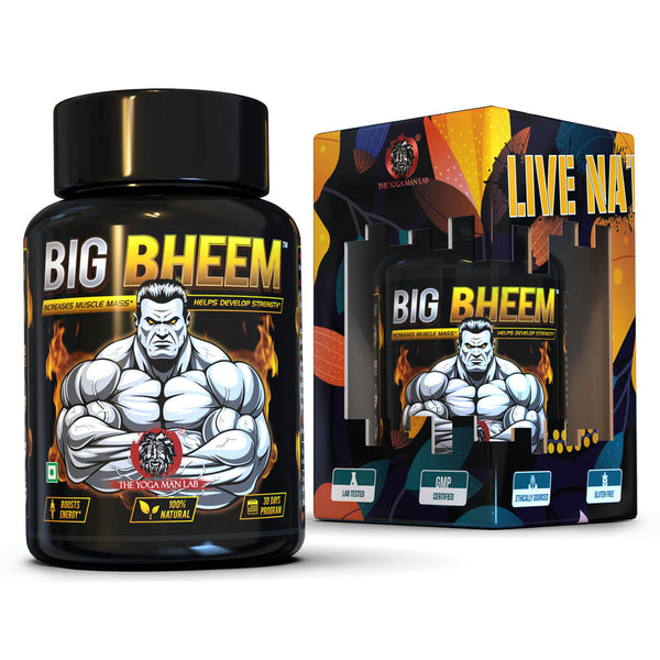 BIG BHEEM - Muscle & Weight Gain Supplement | 100% Natural Ayurvedic Testo Booster For Increased Bedroom Performance