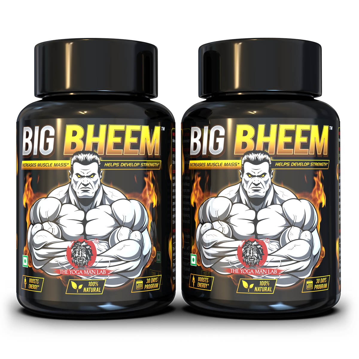 BIG BHEEM - Muscle & Weight Gain Supplement | 100% Natural Ayurvedic Testo Booster For Increased Bedroom Performance Health Care > Muscle Building > Muscle Growth > Supplement > Ayurvedic Weight Gain The Yoga Man Lab 60 Days Pack: ₹3499/- (42% Off)  