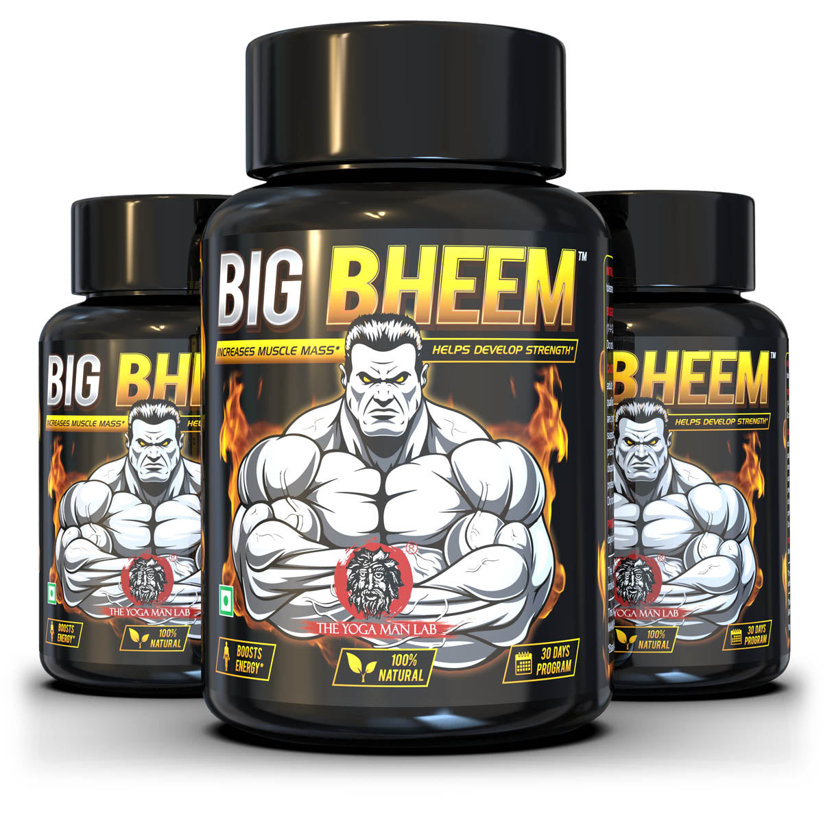 BIG BHEEM - Muscle & Weight Gain Supplement | 100% Natural Ayurvedic Testo Booster For Increased Bedroom Performance Health Care > Muscle Building > Muscle Growth > Supplement > Ayurvedic Weight Gain The Yoga Man Lab 90 Days Pack: ₹4999/- (45% Off)  