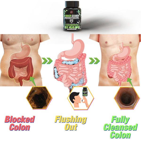 YogaManLab® STOMACH CLEANSER- Intestine Detox Ayurvedic Supplement | 14-Days Detox Program To Remove Constipation & Toxins | 100% Natural with Probiotics
